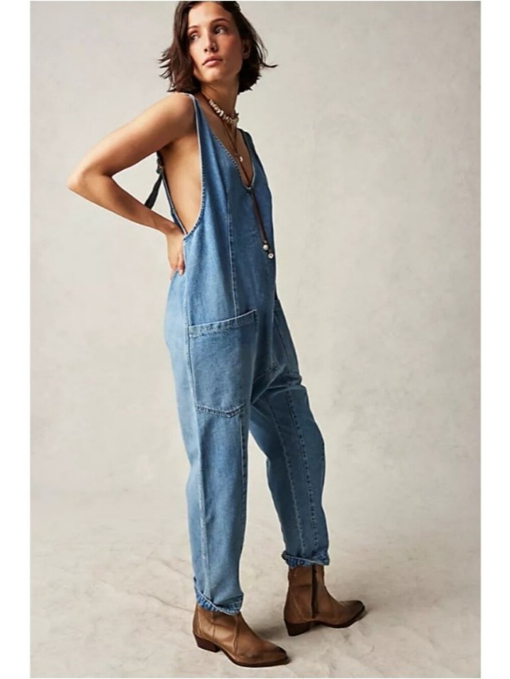 We The Free × Free People High Roller Denim Jumpsuit Kansas
